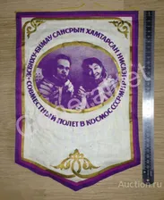 Вымпел Тканевый Интеркосмос СССР Монголия МНР Космос Совместный полет USSR Mongolia