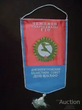 Вымпел. Чемпион спартакиады ГТО Днепропетровский областной совет ДСО КОЛОС (Готов к Труду и Обороне)