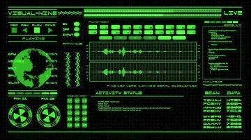 Sci-Fi  Hacker Background Green HUD 4K
